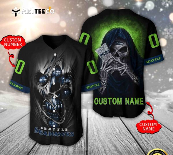 Nfl Seattle Seahawks 3d Custom Baseball Jersey Shirt