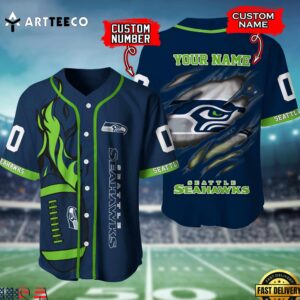 Nfl Seattle Seahawks 3d Custom Baseball Shirt