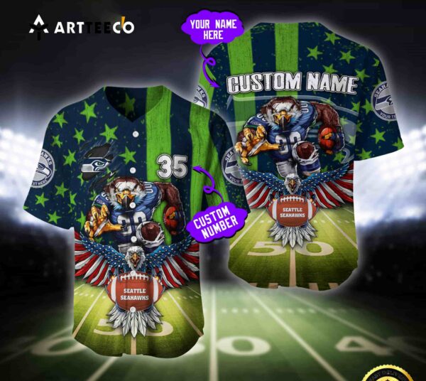 Nfl Seattle Seahawks Baseball Jersey Custom Shirt
