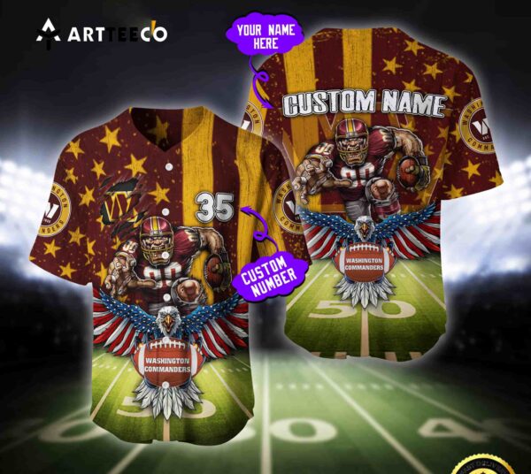Nfl Washington Commanders Baseball Jersey Custom Shirt