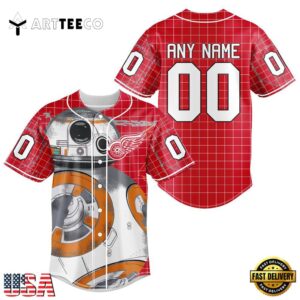 Nhl Detroit Red Wings Star War Baseball Jersey Shirt