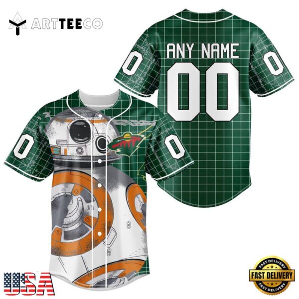 Nhl Minnesota Wild Star War Baseball Jersey Shirt