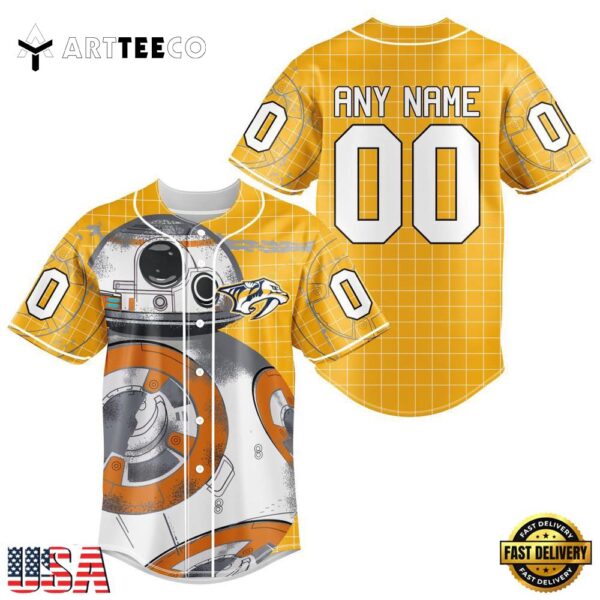 Nhl Nashville Predators Star War Baseball Jersey Shirt