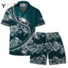 Philadelphia Eagles Team Logo Pattern Us Flag Hawaiian Shirt and Shorts Set