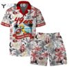 San Francisco 49ers Team Logo Pattern Parrot Beach Hawaiian Shirt and Shorts Set