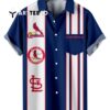 St Louis Cardinals Classic Striped Baseball Print With Pocket Hawaiian Shirt 1