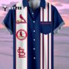 St Louis Cardinals Classic Striped Baseball Print With Pocket Hawaiian Shirt 2