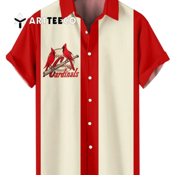 St Louis Cardinals Classic Stylish Comfortable Striped Baseball Print Hawaiian Shirt 1