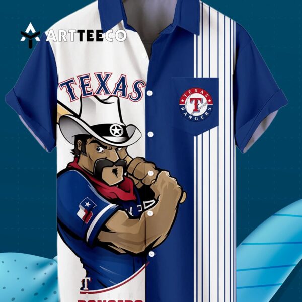 Texas Rangers Classic Retro Baseball Team Print With Pocket Hawaiian Shirt 3