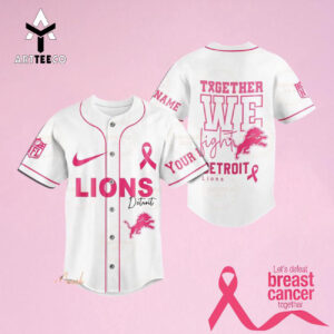 Together We Fight Detroit Lions Custom Name Baseball Jersey