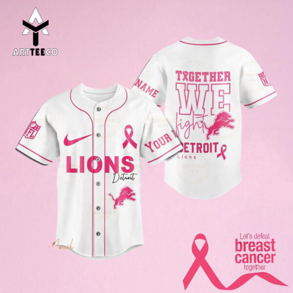 Together We Fight Detroit Lions Custom Name Baseball Jersey