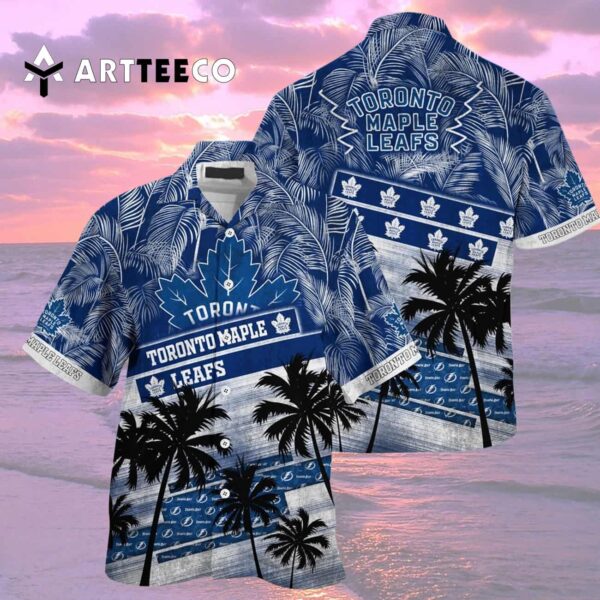 Toronto Maple Leafs Palm Tree Pattern Hawaiian shirt 2