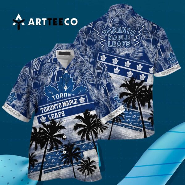 Toronto Maple Leafs Palm Tree Pattern Hawaiian shirt 3