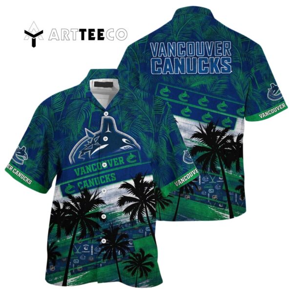 Vancouver Canucks Palm Tree Pattern Hawaiian shirt 1