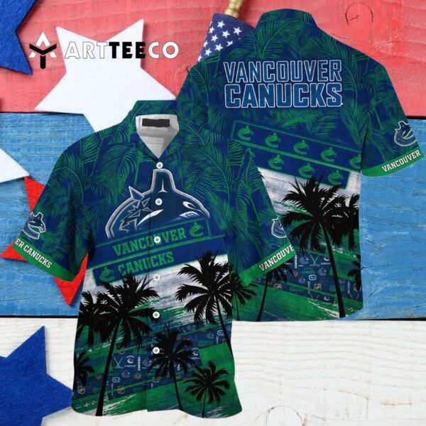 Vancouver Canucks Palm Tree Pattern Hawaiian shirt 4