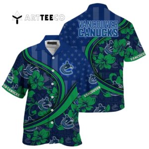 Vancouver Canucks Summer Flower Hawaiian shirt 1