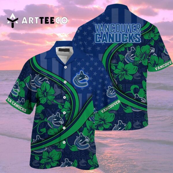 Vancouver Canucks Summer Flower Hawaiian shirt 2