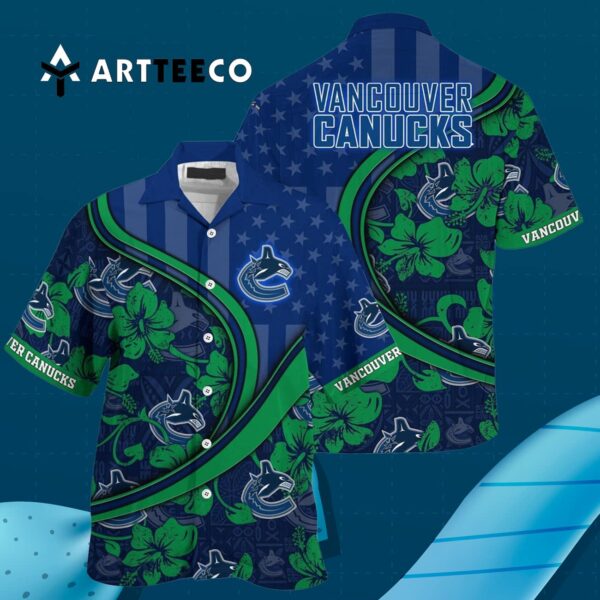 Vancouver Canucks Summer Flower Hawaiian shirt 3
