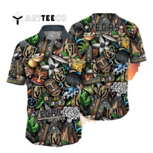 Vegas Golden Knights Flower Summer Hawaiian shirt 1