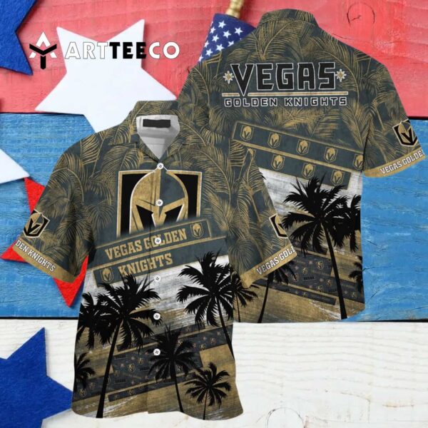 Vegas Golden Knights Palm Tree Pattern Shirt Hawaiian shirt 4