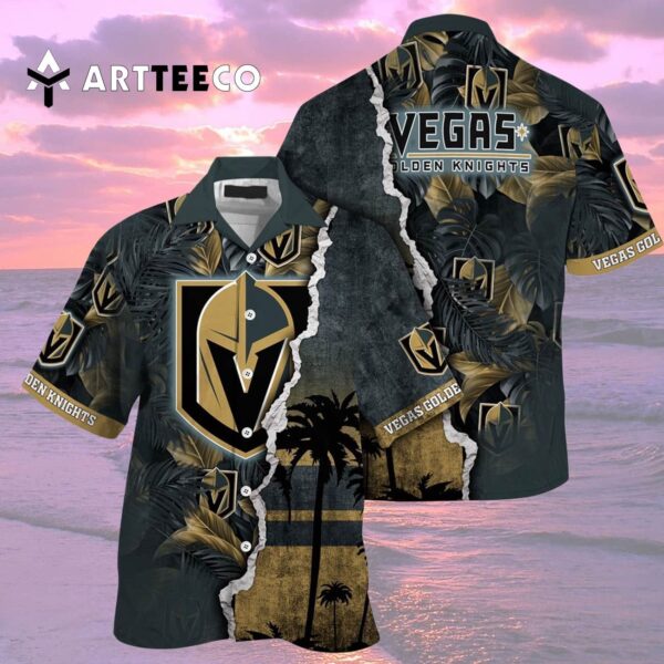 Vegas Golden Knights Palm Tree Summer Hawaiian shirt 2
