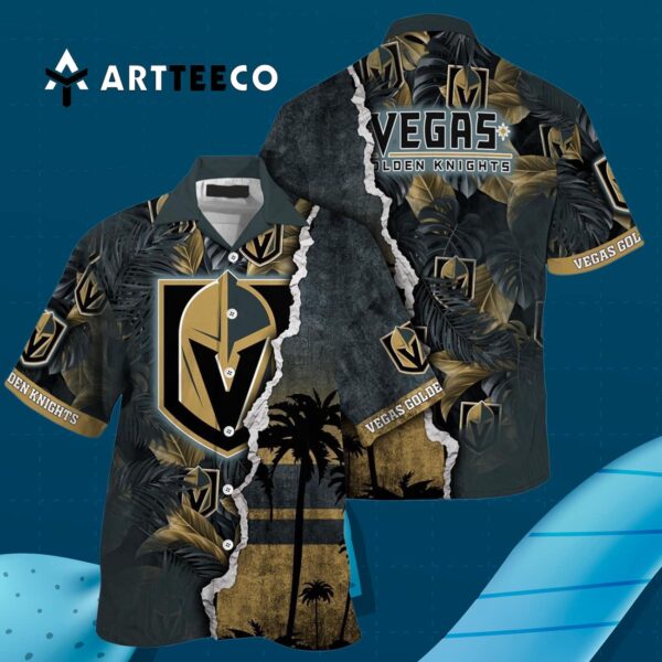 Vegas Golden Knights Palm Tree Summer Hawaiian shirt 3