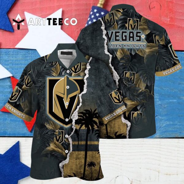 Vegas Golden Knights Palm Tree Summer Hawaiian shirt 4