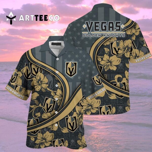Vegas Golden Knights Summer Flower Hawaiian shirt 2