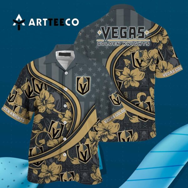 Vegas Golden Knights Summer Flower Hawaiian shirt 3