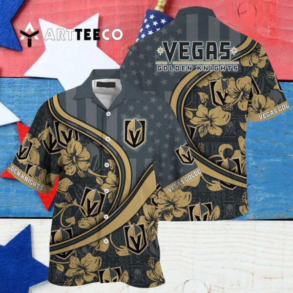 Vegas Golden Knights Summer Flower Hawaiian shirt 4