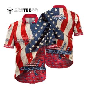 Washington Capitals American Flag Summer Hawaiian shirt 1