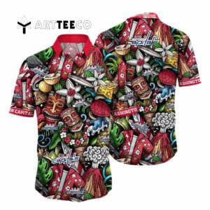 Washington Capitals Flower Summer Hawaiian shirt 1