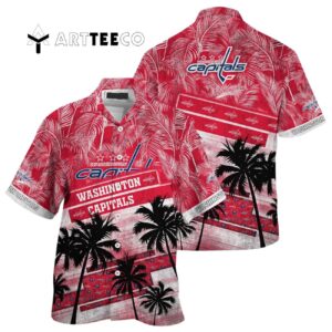 Washington Capitals Palm Tree Pattern Hawaiian shirt 1