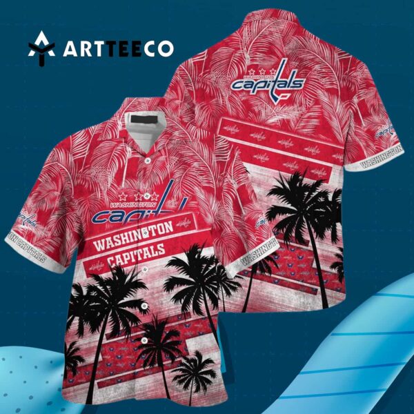 Washington Capitals Palm Tree Pattern Hawaiian shirt 3