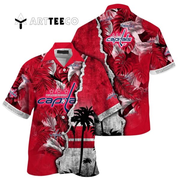 Washington Capitals Palm Tree Summer Hawaiian shirt 1