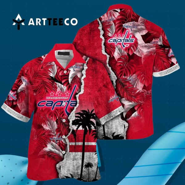 Washington Capitals Palm Tree Summer Hawaiian shirt 3