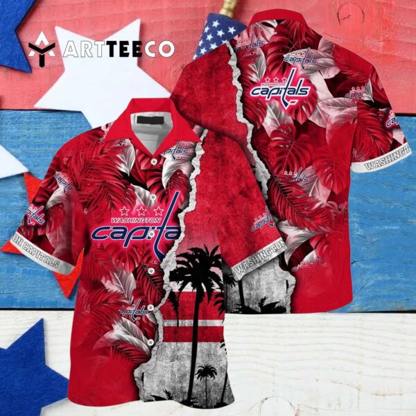 Washington Capitals Palm Tree Summer Hawaiian shirt 4
