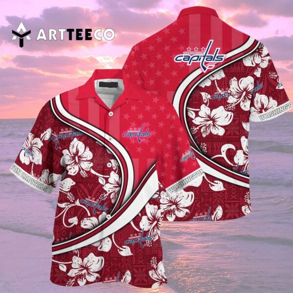 Washington Capitals Summer Flower Hawaiian shirt 2
