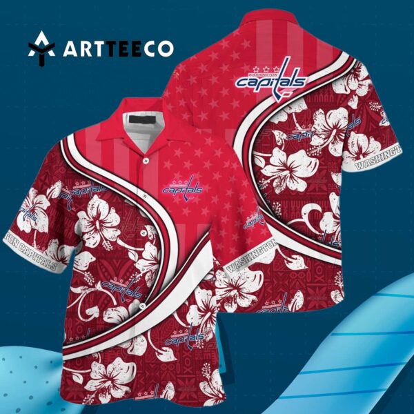 Washington Capitals Summer Flower Hawaiian shirt 3