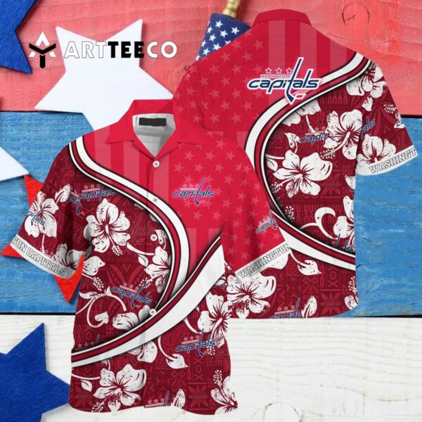Washington Capitals Summer Flower Hawaiian shirt 4