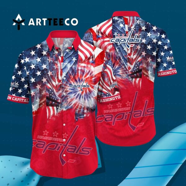 Washington Capitals logo Hawaiian shirt 3