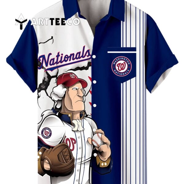 Washington Nationals Classic Retro Baseball Team Print With Pocket Hawaiian Shirt 1