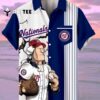 Washington Nationals Classic Retro Baseball Team Print With Pocket Hawaiian Shirt 2