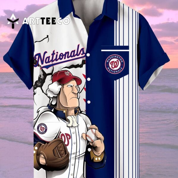 Washington Nationals Classic Retro Baseball Team Print With Pocket Hawaiian Shirt 2