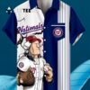 Washington Nationals Classic Retro Baseball Team Print With Pocket Hawaiian Shirt 3