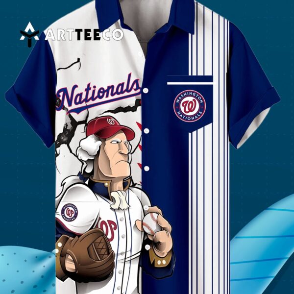 Washington Nationals Classic Retro Baseball Team Print With Pocket Hawaiian Shirt 3
