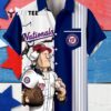 Washington Nationals Classic Retro Baseball Team Print With Pocket Hawaiian Shirt 4