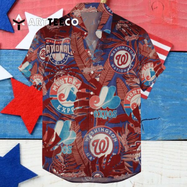 Washington Nationals Retro Logo Hawaiian Shirt 4