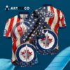 Winnipeg Jets American Flag Summer Hawaiian shirt 3