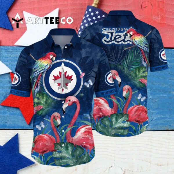 Winnipeg Jets Flamigo Summer Hawaiian shirt 4